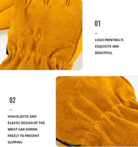 Grano de cuero de vaca Keystone Thumb Rigger Guantes de conductor de cuero Guantes DE TRABAJO Guantes de jardín florales de cuero - Product Image 4