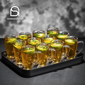 Whisky <span class=keywords><strong>petit</strong></span> verre à liqueur poignée tasse ensemble Bar Shot sans tige verres à <span class=keywords><strong>vin</strong></span> plateau en vrac - Product Image 2