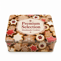Boîte décorative en fer blanc imprimée sur mesure, boîte métallique de forme personnalisée pour biscuits, bonbons, chocolat, thé, emballage cadeau, stockage, vente en gros