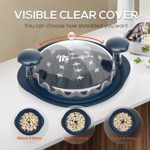 Bol rond en plastique pour poulet avec outil de torsion, déchiqueteur de viande, base antidérapante, couvercle transparent - Product Image 2