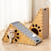 Multifunktionales Modernes Filz-Dreieck-Katzenkratzmöbel mit Spielzeugdesign zum Krallenwetzen, Spielen und Ausruhen für Katzen