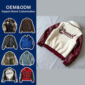 เสื้อแจ็คเก็ตวาร์ซิตี้ปักลายแบบกำหนดเอง ขายส่ง เสื้อเปล่าสำหรับผู้ชายและผู้หญิง ลายสเปรย์สีแดงขาวของทีมดีทรอยต์พิสตัน - Product Image 3