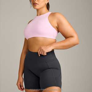 Ensembles de sport deux pièces sans coutures personnalisés pour femmes, avec leggings taille haute et débardeur à bretelles croisées, pour le fitness et la gym, grandes tailles - Product Image 4