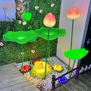 Nuevo proyecto de iluminación de <span class=keywords><strong>piscina</strong></span> Artificial de simulación decorativa para exteriores, hoja de loto verde, río, jardín, flor flotante, luz Led de loto - Product Image 3