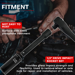 Ổ cắm tác động ổ đĩa <span class=keywords><strong>1</strong></span>/2 "đặt ổ cắm Sâu 29 mảnh với thanh mở rộng CR-V thép SAE & số liệu - Product Image 5