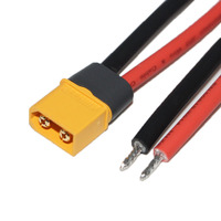 Cable Conector XT60H-M/F para Batería Lipo de 14AWG, Cable Conector XT60 Macho-Hembra con Cubierta Protectora de PVC