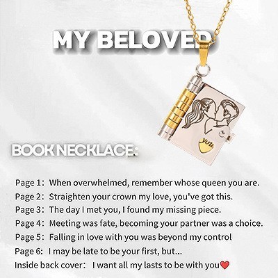 [9]Two-tone couple's necklace - engraved