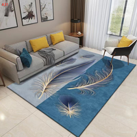 Grand Tapis de Salon en Velours Cristal Moelleux, Lavable en Machine, Résistant à la Décoloration, Confort Premium
