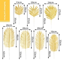Superbes décorations de mariage en feuilles dorées, directement de l'usine, avec des feuilles de Monstera dorées et des feuilles de palmier artificielles réalistes
