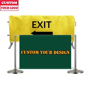 Custom Design Printing Fence Hanging Digital Printing Elastic Fence Crowd Barrier Banner
