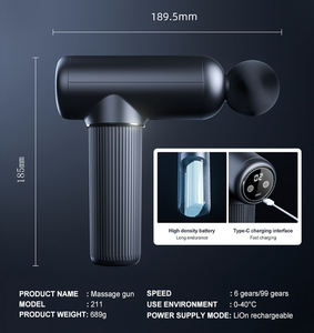 Bajo ruido deportes músculo Tejido Profundo vibración masaje <span class=keywords><strong>Fascia</strong></span> pistola venta al por mayor impulso eléctrico masajeador <span class=keywords><strong>Facial</strong></span> 8 cabezales de masaje - Product Image 4