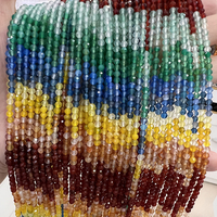 Perles en vrac de pierres précieuses d'agate naturelle à facettes, couleurs dégradées, 2mm, 3mm, 4mm, pour la fabrication de bijoux