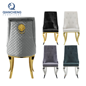 ชุดเก้าอี้รับประทานอาหารหุ้มผ้ากำมะหยี่สไตล์ยุโรปแบบอิตาลีร่วมสมัย เก้าอี้รับประทานอาหารสุดหรู - Product Image 3