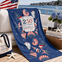 Serviettes de plage surdimensionnées, 250 Years Patriotic, douces, absorbantes, à séchage rapide, pour adultes, hommes et femmes