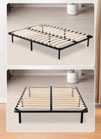 Cadre de lit pliable en métal pour gagner de la place, taille king size, pour salon, base de lit utilisable avec lattes en bois durables pour hôtel