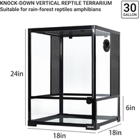 Terrarium vertical en verre à ouverture frontale Reptizoo, enclos pour reptiles en vrac, écologique et durable pour les reptiles