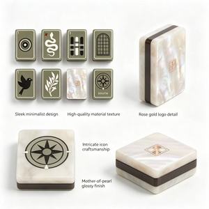 Nuevo Juego de Mahjong Americano de Acrílico Estilo Rústico Moderno Verde 2026 al por Mayor con Patrón Personalizado y Patas Metálicas Plegables para Adultos - Product Image 5