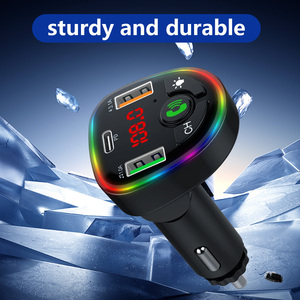 Không dây rảnh tay xe Mp3 Máy nghe nhạc sáng LED Car Kit đài phát thanh Adapter USB-C PD sạc FM Transmitter với bộ sạc xe hơi - Product Image 5
