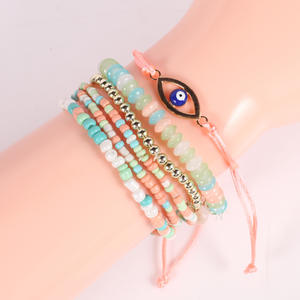 Pulseras de Cuentas para Mujer, Multicapa, con Ojo Turco, Cristal y Diamantes de Imitación, Estilo Boho, Regalo, Joyería, Accesorio de Moda - Product Image 4