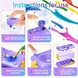 Nuevo y Popular Limpiador de Cepillos para el Cabello con Cambio Automático de Agua, Soporte para Cepillos, Enjuagador, Herramienta de Limpieza para Pintura Acrílica - Product Image 2
