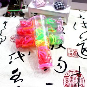 Petits élastiques à cheveux jetables, couleur fluorescente et noir, usage quotidien, accessoires pour cheveux d'enfants, vente en gros - Product Image 1