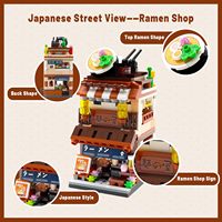 Kit de construction de briques japonaises Mini Store, 412 pièces, maison de ramen DIY avec jeu de vue sur la rue et jouet pour enfants