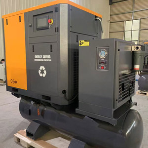 Compresor de aire de tornillo industrial estacionario OEM de 10Hp 7.5Kw todo en uno con secador refrigerado, tanque de aire y filtro. - Product Image 2