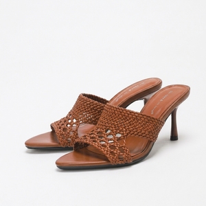 4302-52 nuevas <span class=keywords><strong>Sandalias</strong></span> de tacón de aguja negras personalizadas, zapatos de tacón alto de 7,5 cm con punta abierta para mujer, estilo romano elegante con plantilla de PU para el verano - Product Image 5