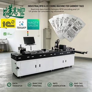 เครื่องพิมพ์อิงค์เจ็ท UV สำหรับพิมพ์ข้อมูลบนแท็กเสื้อผ้าด้วย RFID แบบอ่านเขียนได้ พร้อมระบบป้อนอัตโนมัติ ตรวจจับข้อบกพร่อง และปฏิเสธสินค้าผิดแบบออนไลน์ - Product Image 1