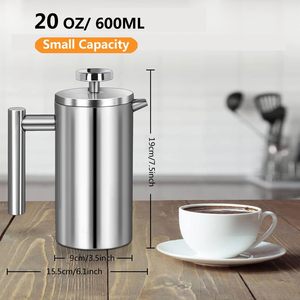 Cafetière à piston moderne personnalisée en acier inoxydable avec système de filtration, écologique, artisanale, pour la maison et la cuisine, avec couvercle à pression - Product Image 2