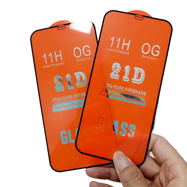 2.5d 9h 21D Tempered Glass 14 13 12 11 Pro Max 6 7 8 Plus Screen Protectors