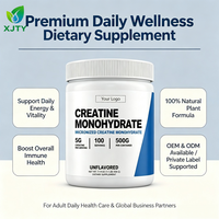 Créatine monohydrate micronisée pure en poudre 500g, supplément pré-entraînement premium pour la musculation, marque privée OEM pour adultes.
