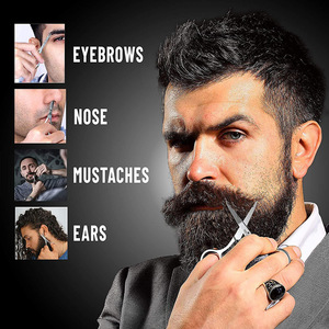 Ensemble de peignes pour barbe et moustache, brosse à poils en bois, ciseaux, kit de toilettage pour hommes, soins des poils du visage - Product Image 4