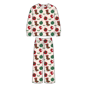 Conjunto de Pijama Navideño Personalizado Longlv para Niños, Camiseta de Manga Larga con Estampado Completo en Seda de Leche, Pantalones Anchos, Atuendo Informal para Niño - Product Image 6