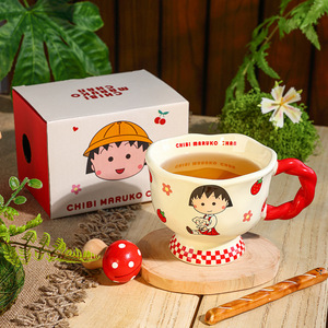 แก้วเซรามิคลายการ์ตูนชิบิมารุโกะจังน่ารัก ขนาด 360 มล. แก้วนมสำหรับอาหารเช้า ใช้ซ้ำได้ เหมาะสำหรับใช้งานทั่วไป ใช้เป็นของขวัญได้ - Product Image 2