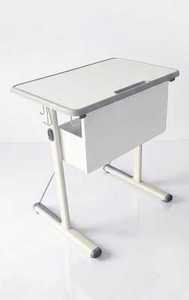 Escritorio Escolar de Diseño Moderno, Mesa para Estudiantes con Marco de Metal y MDF, Borde de Silicona de Seguridad, Muebles para Aula y Hotel - Product Image 4