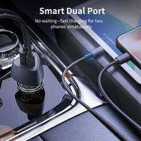 Cargador de Coche de Doble Puerto PD30W QC18W, Carga Rápida USB Tipo C para Teléfono Inteligente y Tableta