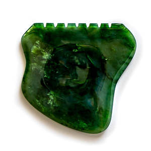 Outils de massage facial en jade personnalisés <span class=keywords><strong>He</strong></span> <span class=keywords><strong>Tian</strong></span>, en néphrite, pour le visage, en jade vert foncé, planche de massage en néphrite Gua Sha - Product Image 1
