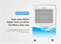 Compresseur réfrigérant 60L/D électrique avec écran tactile en plastique, portable, commercial, à drainage automatique vers le haut pour usage domestique