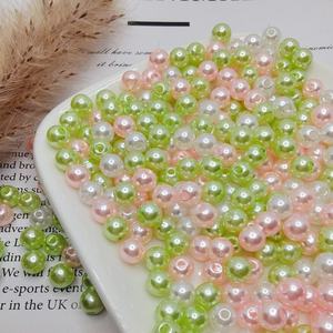 Cuentas de imitación de perlas sueltas de plástico ABS perforadas de colores mixtos hechas a mano para zapatos, ropa, sombreros y accesorios de joyería - Product Image 6