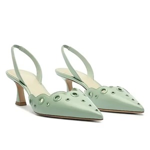 High Quality Slingback Pumps Kitten <b>Heel</b> slip on Pointed <b>Toe</b> High <b>Heels</b> for Ladies Heeled Sandals Feature an Eyelet Design - Product Image 5
