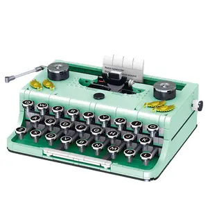 01025 rétro Style machine à écrire Cassic Mini particule assemblé modulaire blocs de construction briques enfants jouet éducatif cadeau