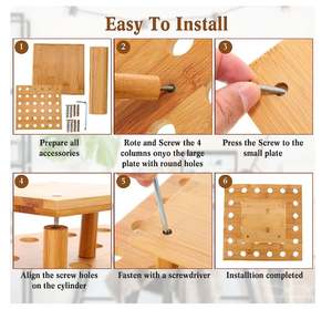 Cônes de nourriture en bois jetables personnalisés de 150 pièces avec 36 trous support de cône de crème glacée en bambou présentoir de cône de nourriture 150 bâton de bambou - Product Image 4