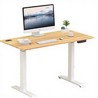 Bureau debout électrique moderne réglable en hauteur, extensible, artisanat Pindel, vente en gros |   Table de bureau en acier et bois clair |