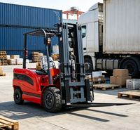 Forklift Elektrik CE Bersertifikat 1Ton 2Ton 3Ton, 4 Roda, Pengangkatan Hidrolik Otomatis Penuh, Baterai Asam Timbal, Pneumatik/Solid