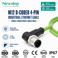 Konektor Kabel Fleksibel Custom M12 Profibus Industrial EtherCAT Ethernet X Coded D Coded 4pin 8pin D RJ45 Cat5e Cat6a