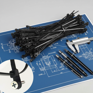 Fascette stringicavo con foro per montaggio - Confezione da 100 - 30 cm (11,8 pollici) 50 libbre - Fascette stringicavo con foro per chiodo/vite - Product Image 1