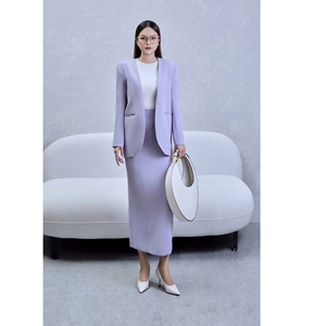 Conjunto de Blazer sin Cuello para Mujer, Elegante, Minimalista, de Tela de Lana, Color Sólido, para Oficina, KA13, de Vietnam - Product Image 6