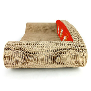 Stilvoller funktioneller Katzen kratzer Wellpappe Modernes Zuhause Niedlicher und engagierter ovaler Katzen kratzer mit Katzenminze - Product Image 5