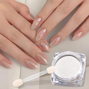 Polvo de <span class=keywords><strong>Uñas</strong></span> Cromado Blanco Perla SH para <span class=keywords><strong>Uñas</strong></span> de Gel, <span class=keywords><strong>Efecto</strong></span> Espejo Transparente, Alto Brillo, Polvo de Pigmento Brillante para <span class=keywords><strong>Uñas</strong></span> de Hada - Product Image 2